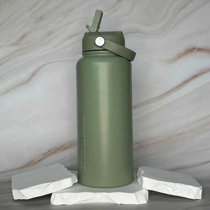 1 Litre Insulated Bottle + Sip Lid + FREE Magnetic Phone Holder Lid