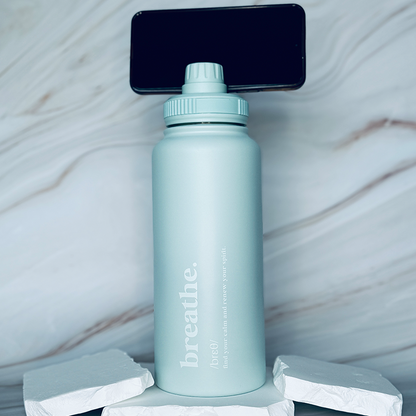 1 Litre Insulated Bottle + Sip Lid + FREE Magnetic Phone Holder Lid