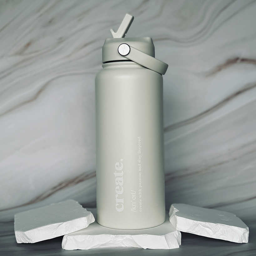 1 Litre Insulated Bottle + Sip Lid + FREE Magnetic Phone Holder Lid