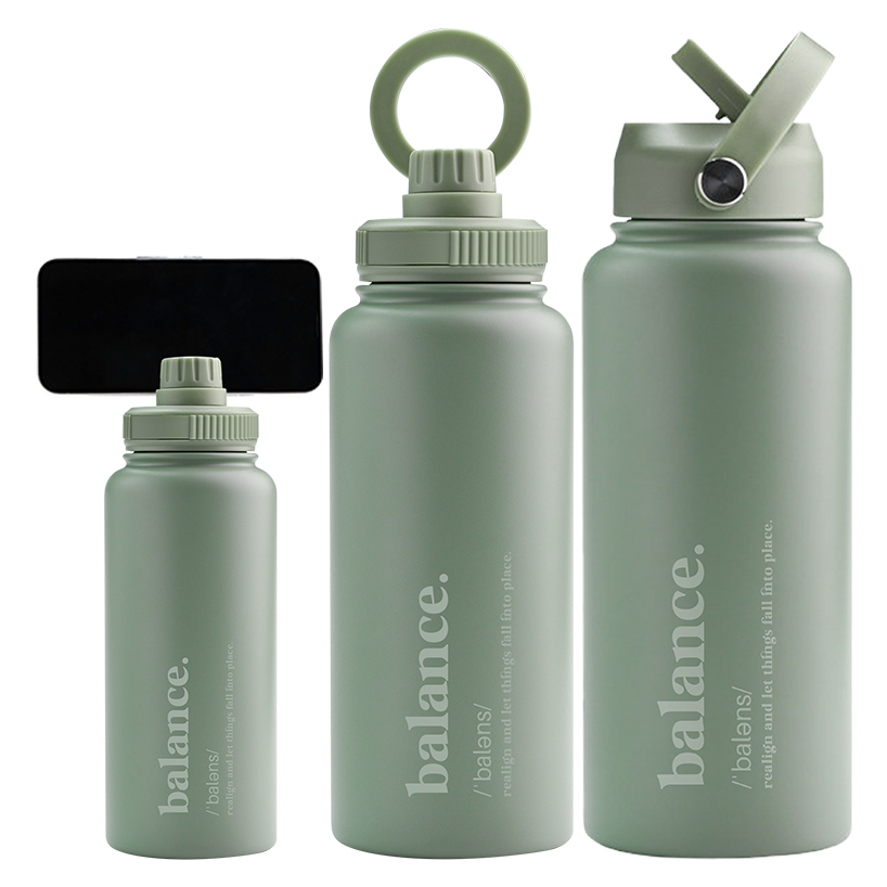 1 Litre Insulated Bottle + Sip Lid + FREE Magnetic Phone Holder Lid