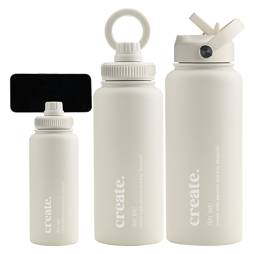 1 Litre Insulated Bottle + Sip Lid + FREE Magnetic Phone Holder Lid