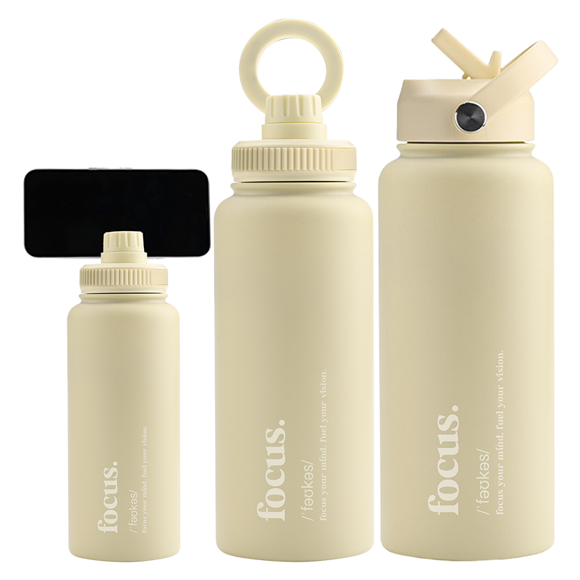 1 Litre Insulated Bottle + Sip Lid + FREE Magnetic Phone Holder Lid