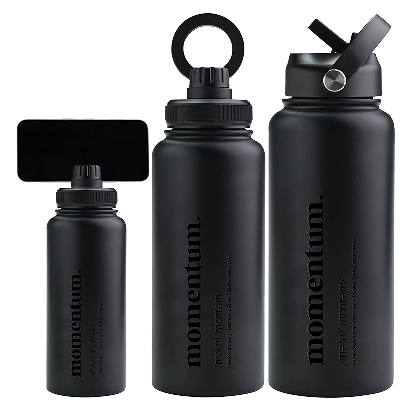 1 Litre Insulated Bottle with Sip Lid & FREE Magnetic Phone Holder Lid