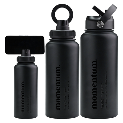 1 Litre Insulated Bottle + Sip Lid + FREE Magnetic Phone Holder Lid